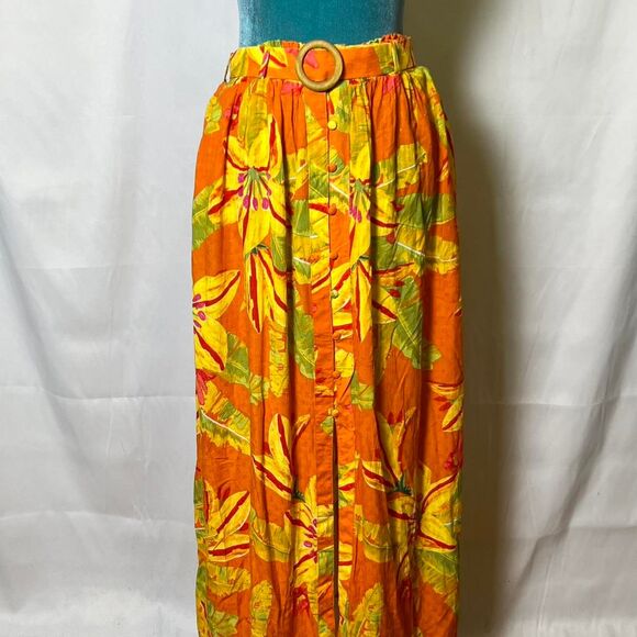 Haute Hippie Women's Tropical Floral Maxi Skirt size small boho bohemian trendy - Picture 4 of 8